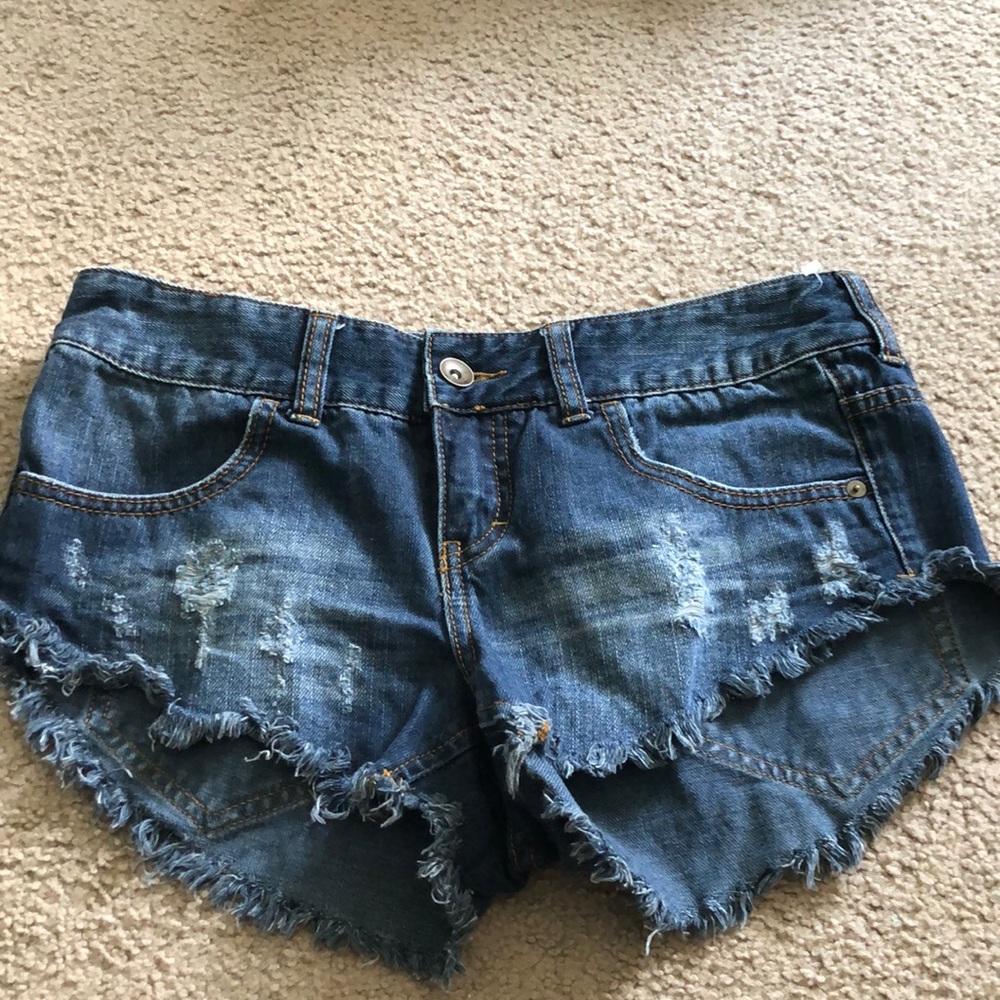 short jeans dark wash